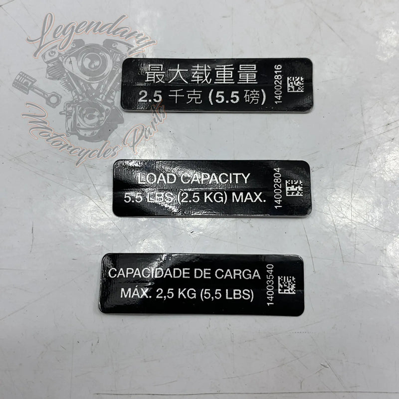 Insert Load Sticker Maximum Load Sticker OEM 14002804 – Legendary Parts