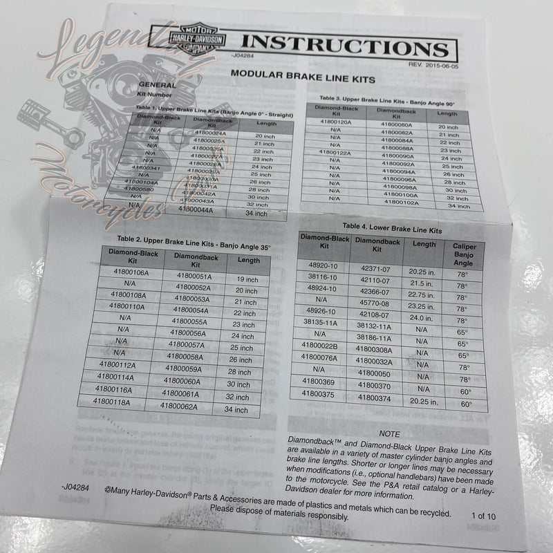 DiamondBack Front Brake Hose OEM 41800370