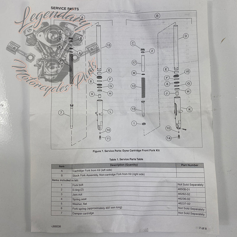 Forcella a cartuccia singola OEM 45400058