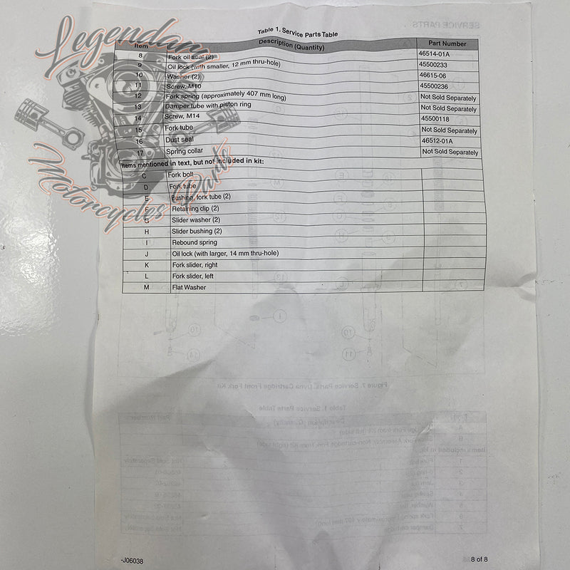 Forcella a cartuccia singola OEM 45400058