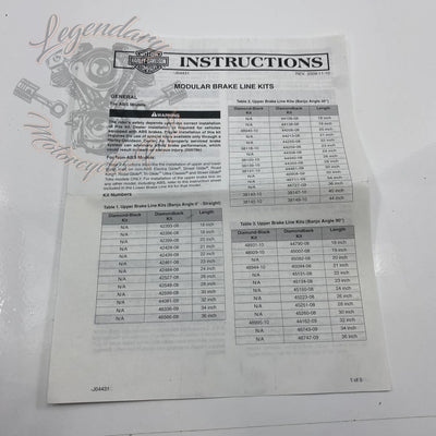 Diamond Black Front Brake Line OEM 48942-10