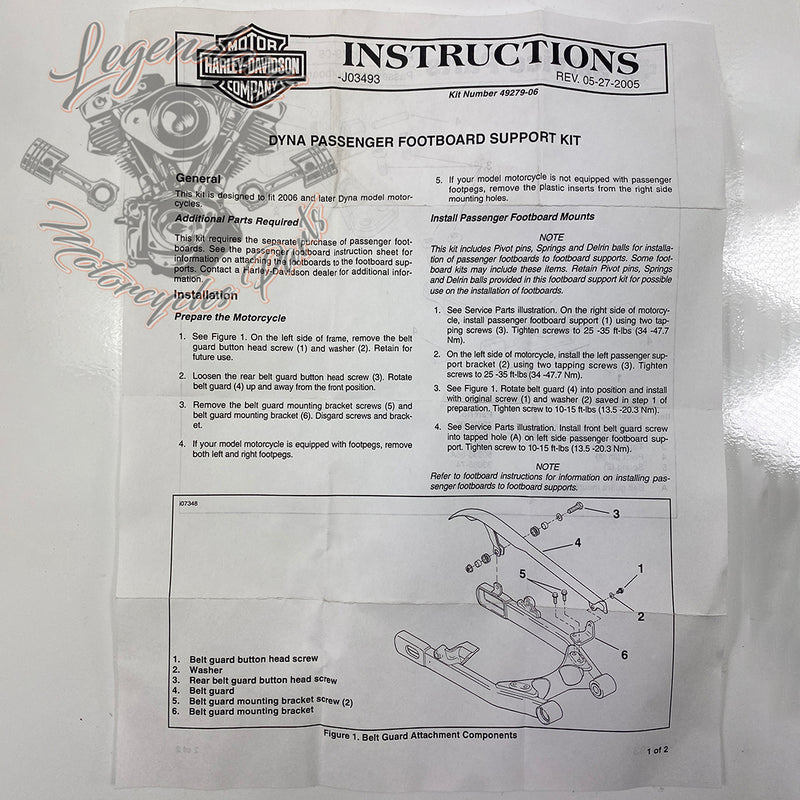 Passenger footrest brackets OEM 49279-06