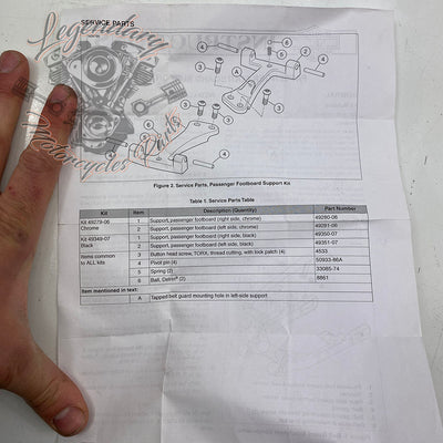 OEM passenger tray support kit 49349-07