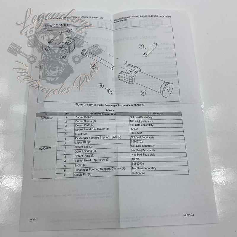 Passenger Footpeg Mounting Kit OEM 50501128