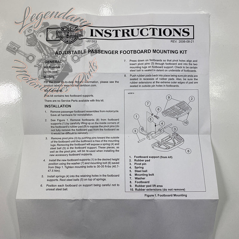 Passenger footpeg supports OEM 50789-99A