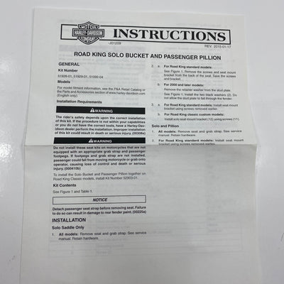 Sundowner Passenger Seat OEM 51929-01