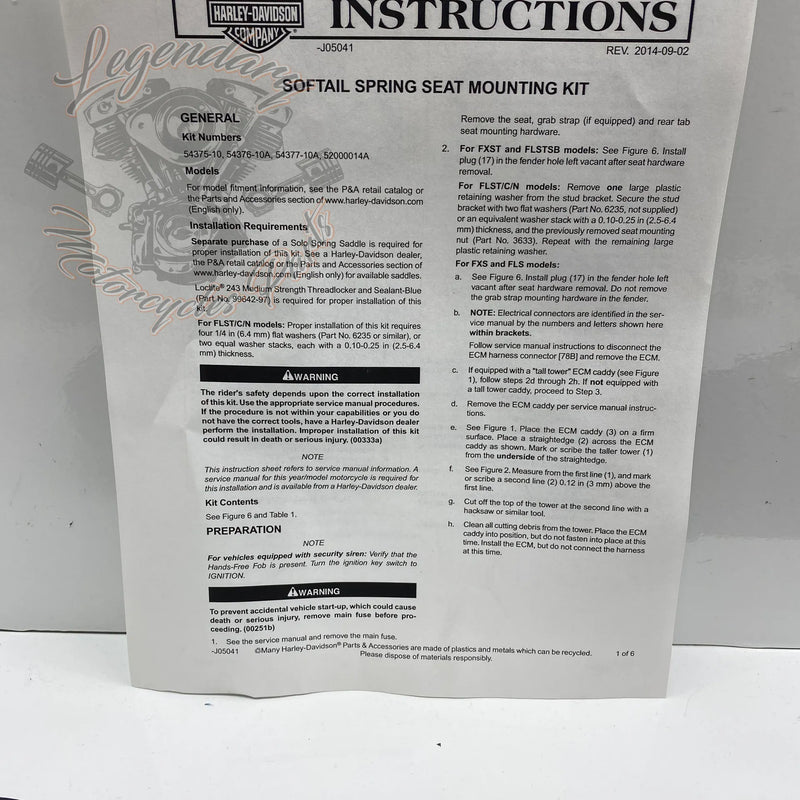 Spring Seat Mounting Kit OEM 52000014A