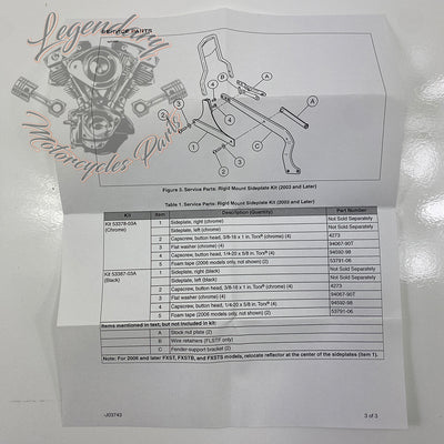 OEM 53378-03A zijplaten voor sissybar