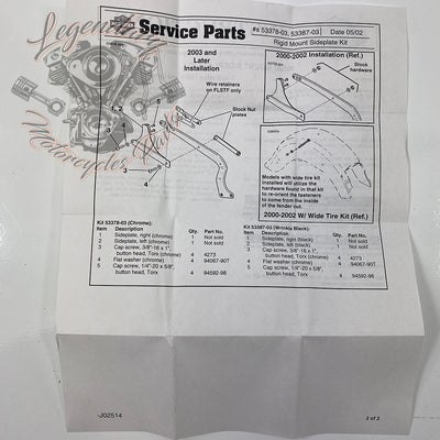 Placas laterais do sissy bar OEM 53378-03