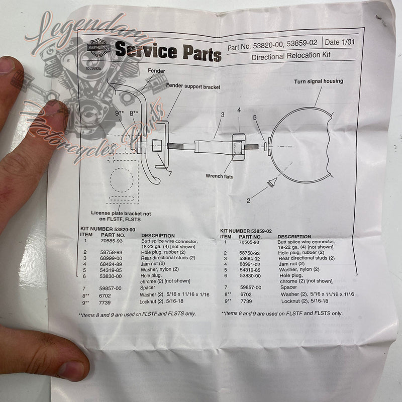 Achterknipperlicht verplaatsingskit OEM 53820-00