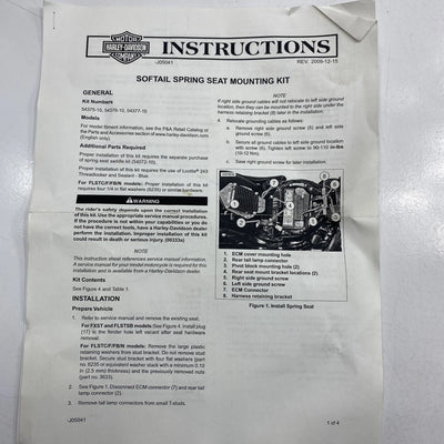 Kit de instalação de selim individual com mola OEM 54376-10