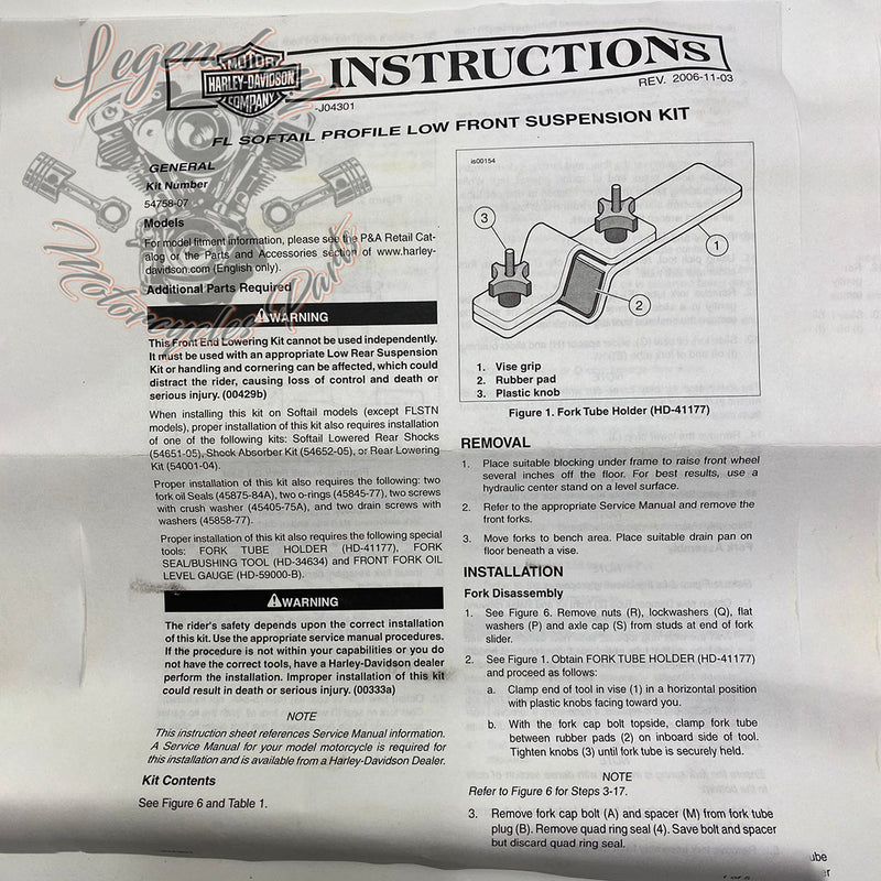 Kit de suspensión delantera rebajado OEM 54758-07