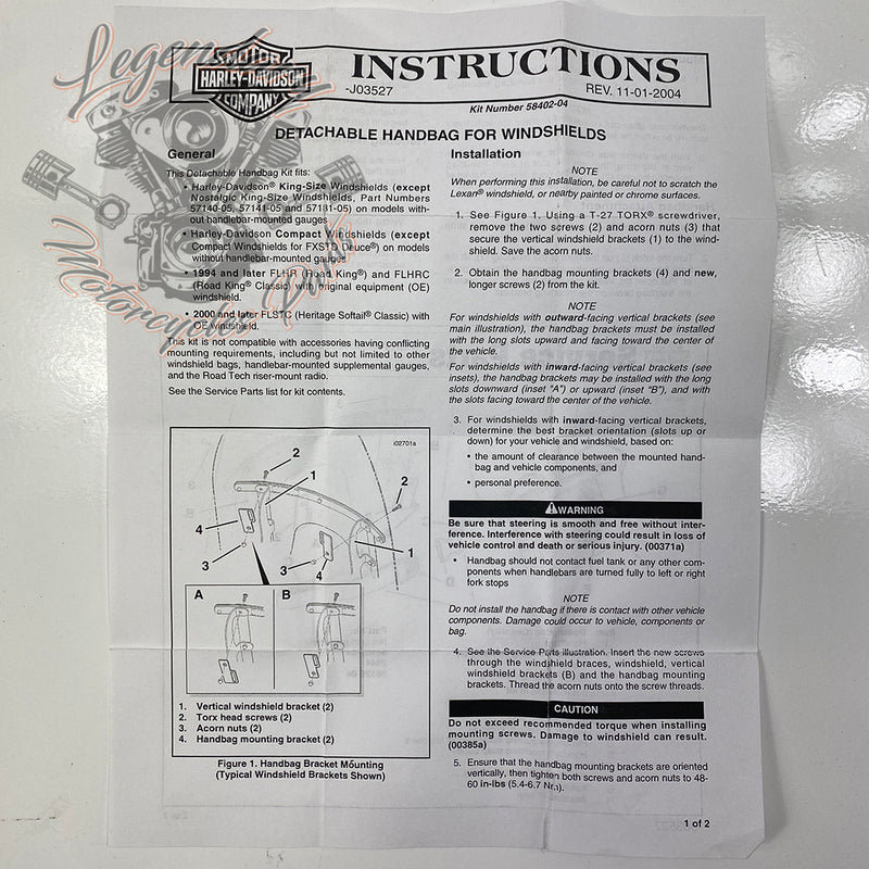 Abnehmbare Windschutzscheibentasche OEM 58402-04