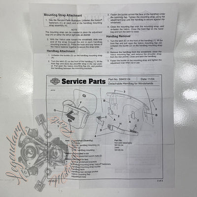 Removable Windshield Pouch OEM 58402-04