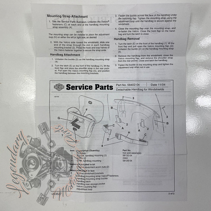 Bolsa removível para para-brisa OEM 58402-04