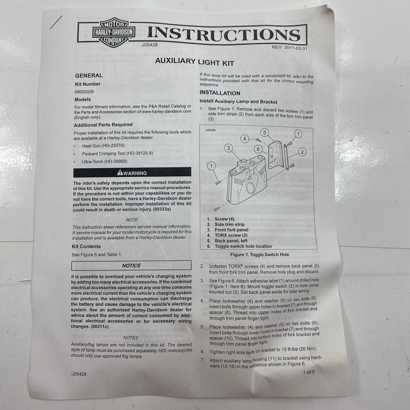 Additional Headlights Kit OEM 68000026