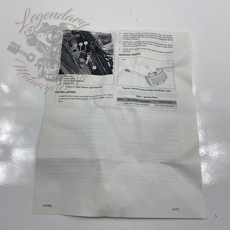 Fanale posteriore Tri-bar con funzione posizione/freno OEM 68358-07