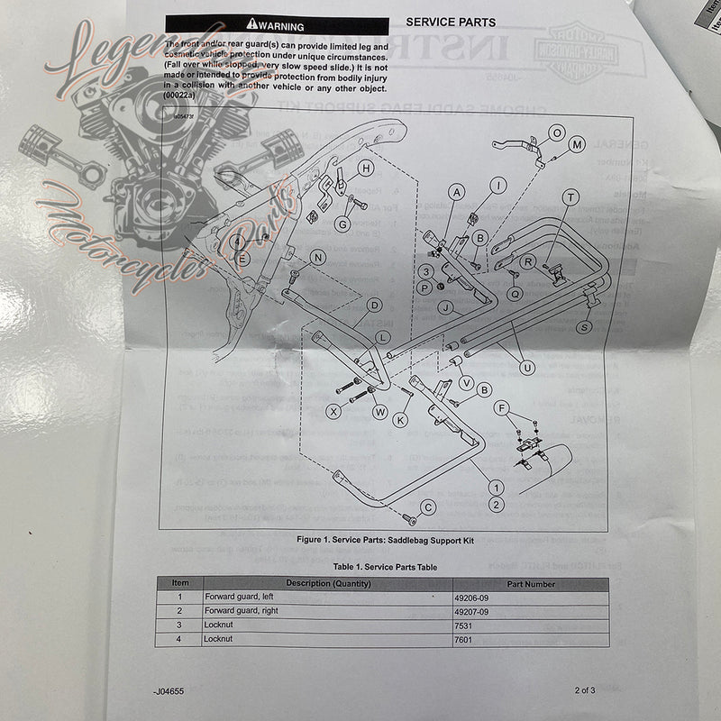 OEM 90881-09A saddlebag supports