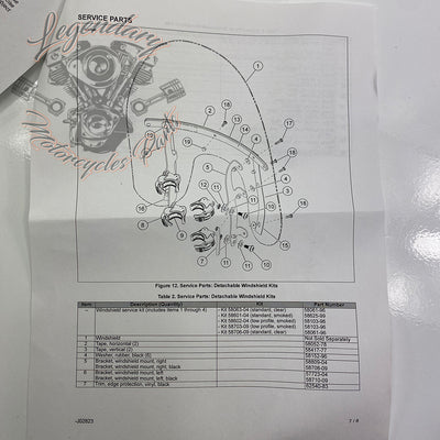 Pare brise détachable OEM 58063-04