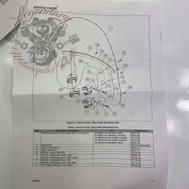 Detachable windshield OEM 58063-04