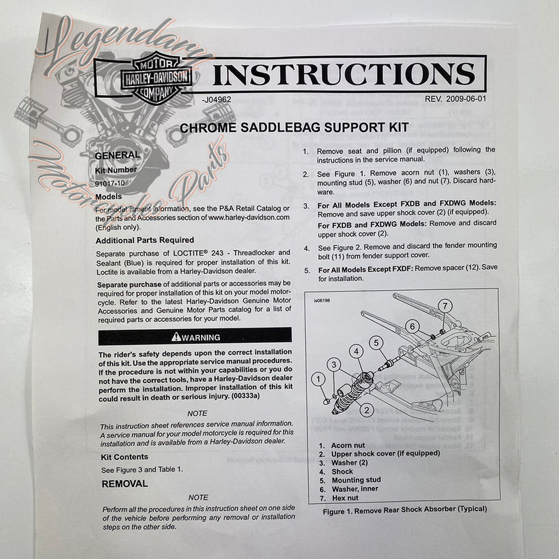 OEM 91017-10 Saddlebag Supports