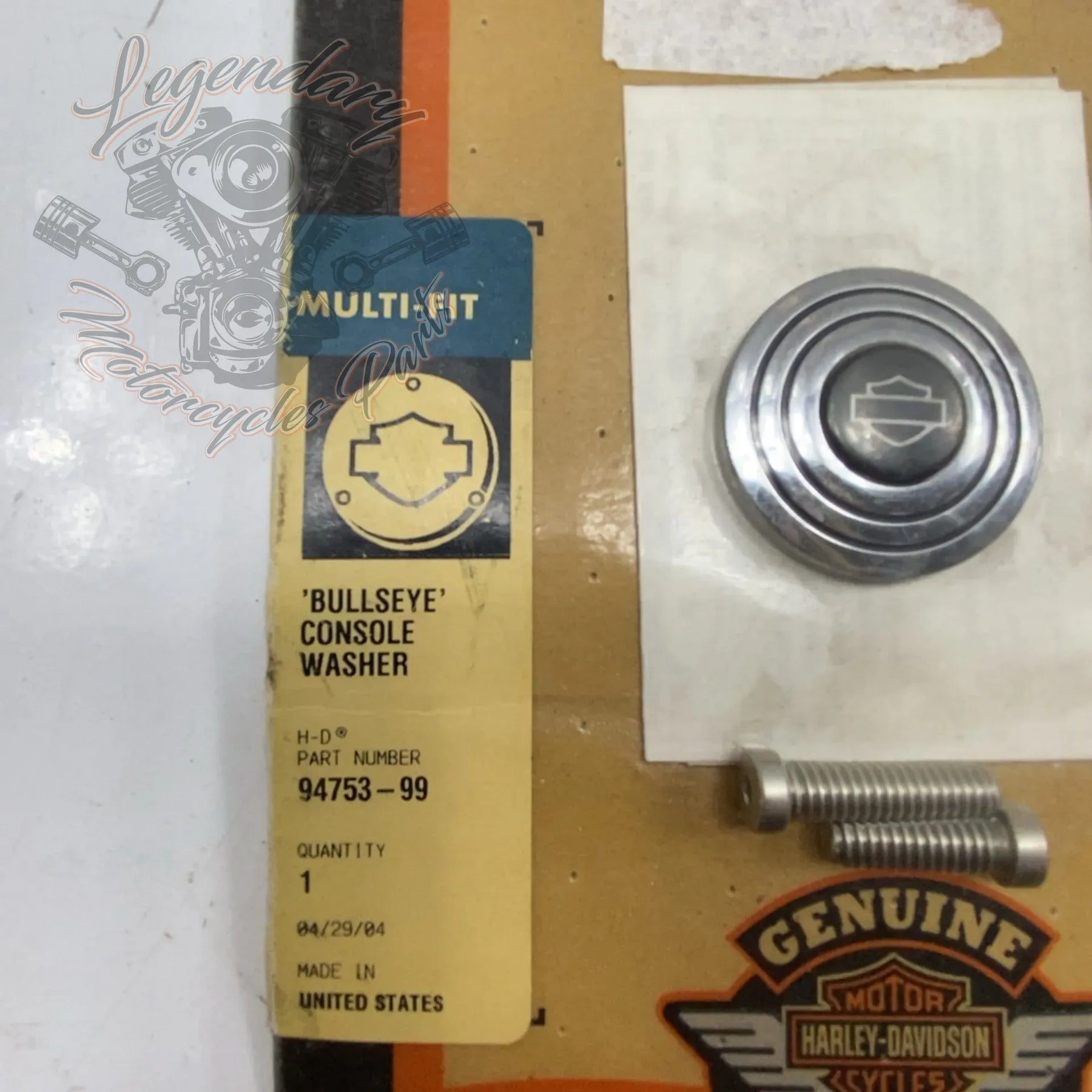 Bar&Shield Bullseye Tank Console Medallion OEM 94753-99 Bar&Shield Bullseye Tank Console Medallion OEM 94753-99