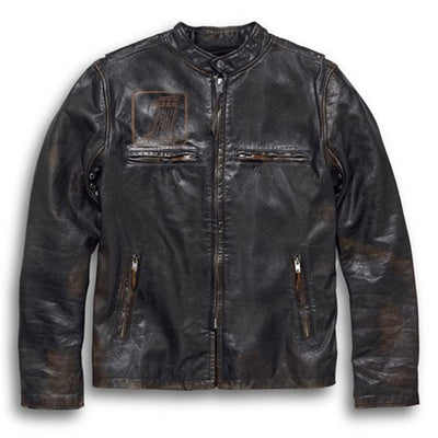 Speed Distressed Leren Jas - Heren