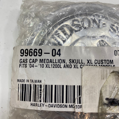 Skull Fuel Tank Cap Medallion OEM 99669-04