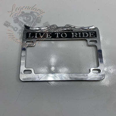 Live To Ride" License Plate Surround Ref DS-720809