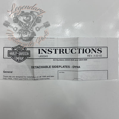 Detachable Sissy Bar Side Plates OEM 53543-95A
