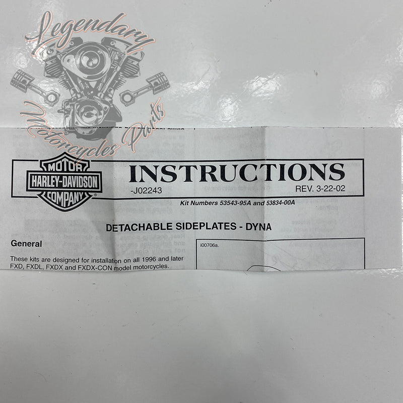 Detachable Sissy Bar Side Plates OEM 53543-95A