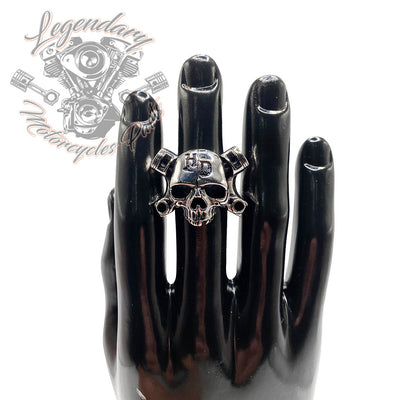 Bague Acier Skull Piston Harley Davidson Réf STR002