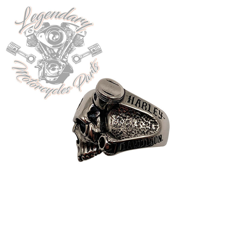 Anillo de acero con calavera de pistón Harley Davidson Ref. STR002