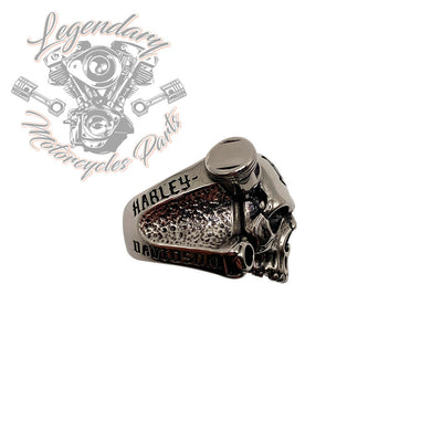 Anillo de acero con calavera de pistón Harley Davidson Ref. STR002