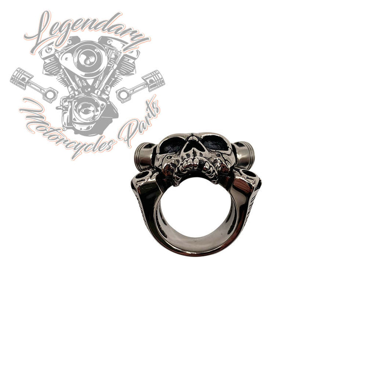 Anillo de acero con calavera de pistón Harley Davidson Ref. STR002