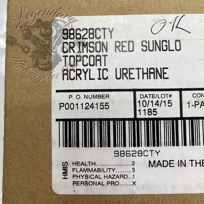 Peinture acrylique top coat "Red Sunglo" OEM 98628CTY