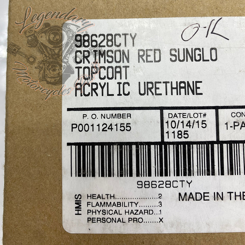 Peinture acrylique top coat "Red Sunglo" OEM 98628CTY