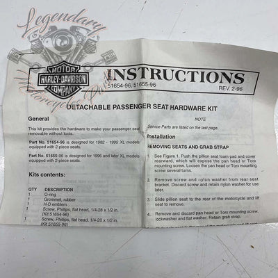 Detachable Passenger Seat Mounting Kit OEM 61100026