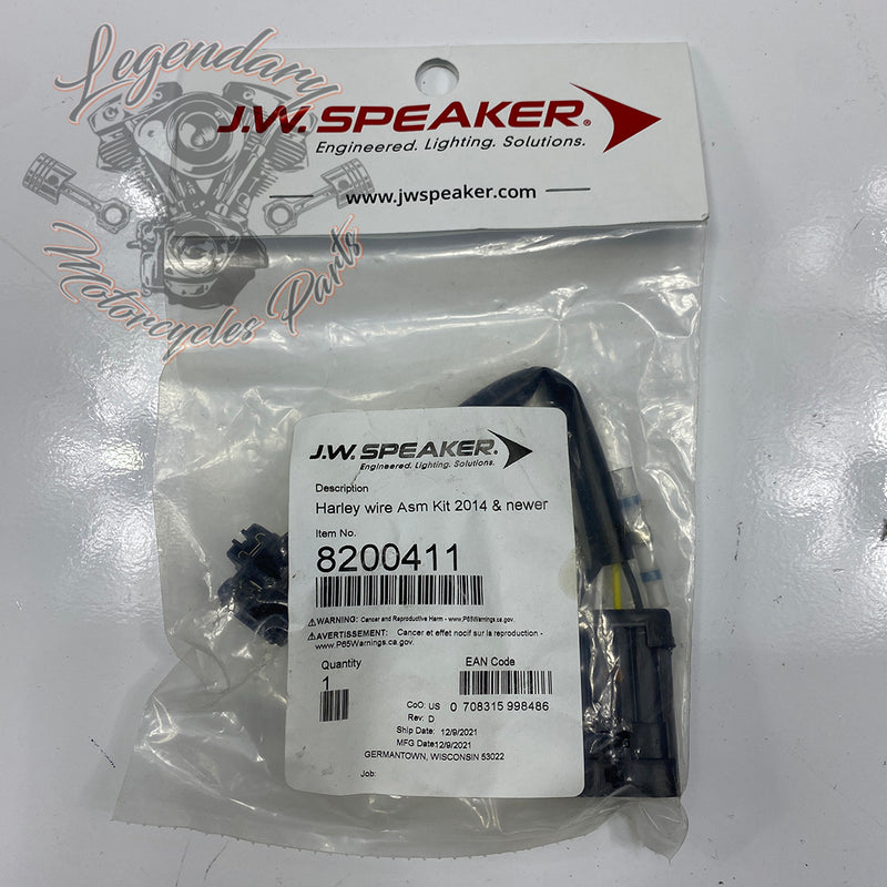 H4 Wiring Harness for 7" Round Headlight Réf. 8200411